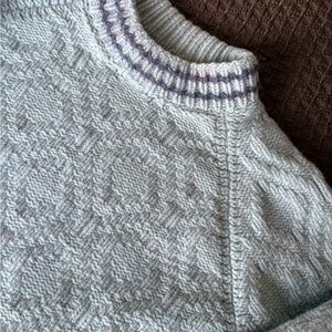 HAND KNIT WOOL SWEATER in Robins Egg Blue